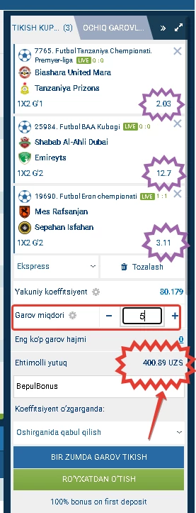 1xbet ekspress stavka