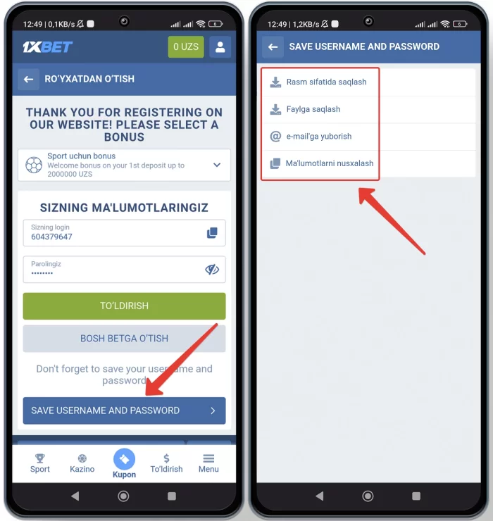 1xBet kirish va ro'yxatdan o'tish