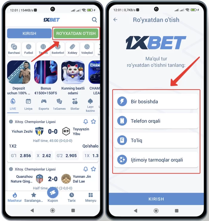 1xbet bonusni olish uchun ro'yxatdan o'tish 1xbet bonus olish uchun registratsiya qilish