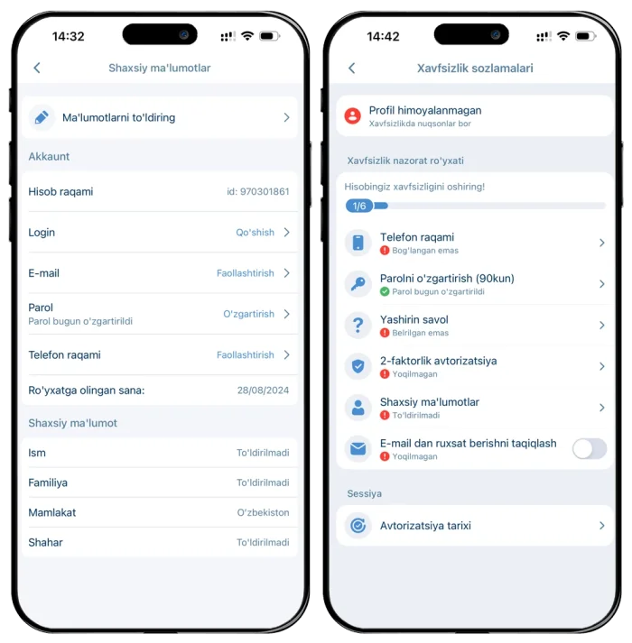 1xbet Shaxsiy kabinet ochish va login olish